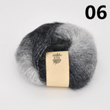 Rainbow Gradient Dyed Mohair Yarn