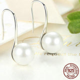C19 Elegant Pearl Drop Sterling Silver Earrings