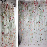 Floral Embroidered Sheer Tulle Fabric
