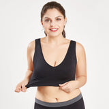 Comfortable Seamless Wireless Lounging Bra with Removable Pads and Wide Shoulder Straps