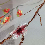 Floral Embroidered Sheer Tulle Fabric