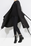 Loose Fitting Cotton Lightweight Jacket with Pockets and Grommet Detailing