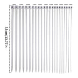 Set of 11 Pair of Single pointed Straight Polished Aluminum Knitting Needles US 3-15