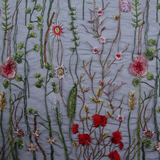 Floral Embroidered Sheer Tulle Fabric