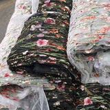 Floral Embroidered Sheer Tulle Fabric