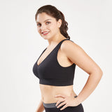 Comfortable Seamless Wireless Lounging Bra with Removable Pads and Wide Shoulder Straps