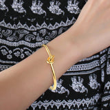 Fashionable Knot Bangle Bracelet in Gold  Plated 316L Stainless Steel