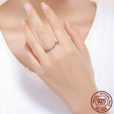 Sterling Silver Rainbow Cubic Zirconia  Pave Ring