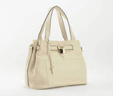 Genuine Leather Handbag with Detachable Shoulder Strap