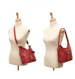 Stylish Leather Bucket Shoulder Handbag with Zipper and Decorative Metal Closure