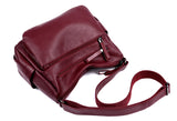Soft  Sheepskin Handbag with Handy Pockets and Adjustable Shoulder Strap