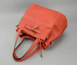 Genuine Leather Handbag with Detachable Shoulder Strap