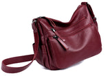 Soft  Sheepskin Handbag with Handy Pockets and Adjustable Shoulder Strap