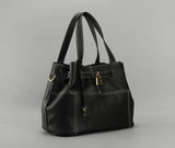 Genuine Leather Handbag with Detachable Shoulder Strap