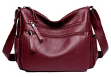 Soft  Sheepskin Handbag with Handy Pockets and Adjustable Shoulder Strap