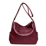 Soft  Sheepskin Handbag with Handy Pockets and Adjustable Shoulder Strap