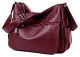Soft  Sheepskin Handbag with Handy Pockets and Adjustable Shoulder Strap