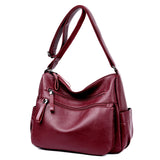Soft  Sheepskin Handbag with Handy Pockets and Adjustable Shoulder Strap