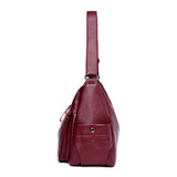 Soft  Sheepskin Handbag with Handy Pockets and Adjustable Shoulder Strap
