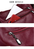 Soft  Sheepskin Handbag with Handy Pockets and Adjustable Shoulder Strap