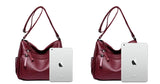 Soft  Sheepskin Handbag with Handy Pockets and Adjustable Shoulder Strap