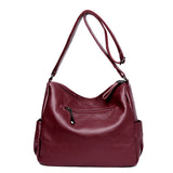 Soft  Sheepskin Handbag with Handy Pockets and Adjustable Shoulder Strap