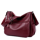 Soft  Sheepskin Handbag with Handy Pockets and Adjustable Shoulder Strap