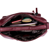 Soft  Sheepskin Handbag with Handy Pockets and Adjustable Shoulder Strap