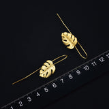 Monstera Philodendron Dangling Leaves Earrings Handmade in 925 Sterling Silver