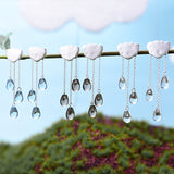 Handmade Rainy Day 925 Sterling Silver and Crystal Earrings