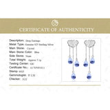 Handmade Rainy Day 925 Sterling Silver and Crystal Earrings