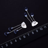 Handmade Rainy Day 925 Sterling Silver and Crystal Earrings