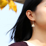 Blooming Orchid Fashion Drop Earrings Handmade in 925 Sterling Silver