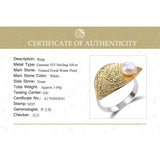 Natural Pearl Leaf Ring Handmade in 925 Sterling Silver