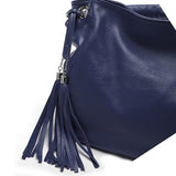 Soft Leather Tote with Decorative Tassel