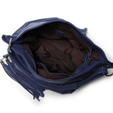 Soft Leather Tote with Decorative Tassel