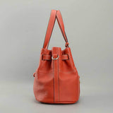 Genuine Leather Handbag with Detachable Shoulder Strap