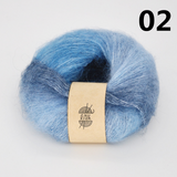 Rainbow Gradient Dyed Mohair Yarn