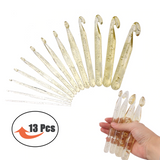 Thirteen Piece Crochet Hook Set of Acrylic Thermoplastic Polymer in Sizes 3 mm- 20mm