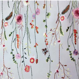 Floral Embroidered Sheer Tulle Fabric