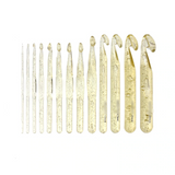 Thirteen Piece Crochet Hook Set of Acrylic Thermoplastic Polymer in Sizes 3 mm- 20mm