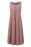 Sleeveless Lined Cotton Dress, Sizes 2-16