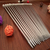 Single Pointed Stainless Steel Knitting Needles in 11 Sizes 0-11 US (2 - 8 mm)