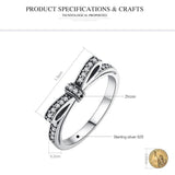 Charming Crystal Pave Bow Sterling Silver Ring