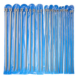 Set of 11 Pair of Single pointed Straight Polished Aluminum Knitting Needles US 3-15