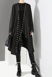 Loose Fitting Cotton Lightweight Jacket with Pockets and Grommet Detailing