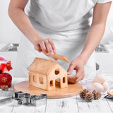 Gingerbread Cottage Stainless Steel Cookie Cutter Set: 10 piece set creates a six inch house