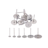 100 Stainless Earring Posts with 3-8 mm ( in) Flat Glue-On Base