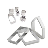 Gingerbread Cottage Stainless Steel Cookie Cutter Set: 10 piece set creates a six inch house