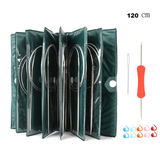 Set of 11 Stainless Steel Circular Knitting Needles Sized 000-8 US in Choice of 5 Lengths